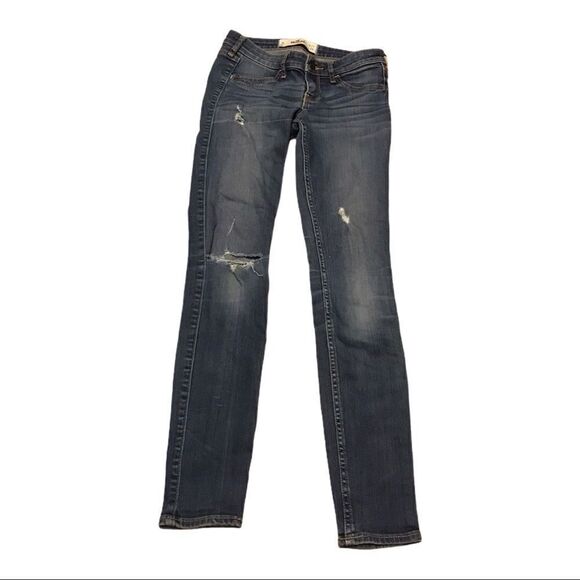Hollister Distressed Ripped Blue Jeans Waist 25 1R - Picture 2 of 9